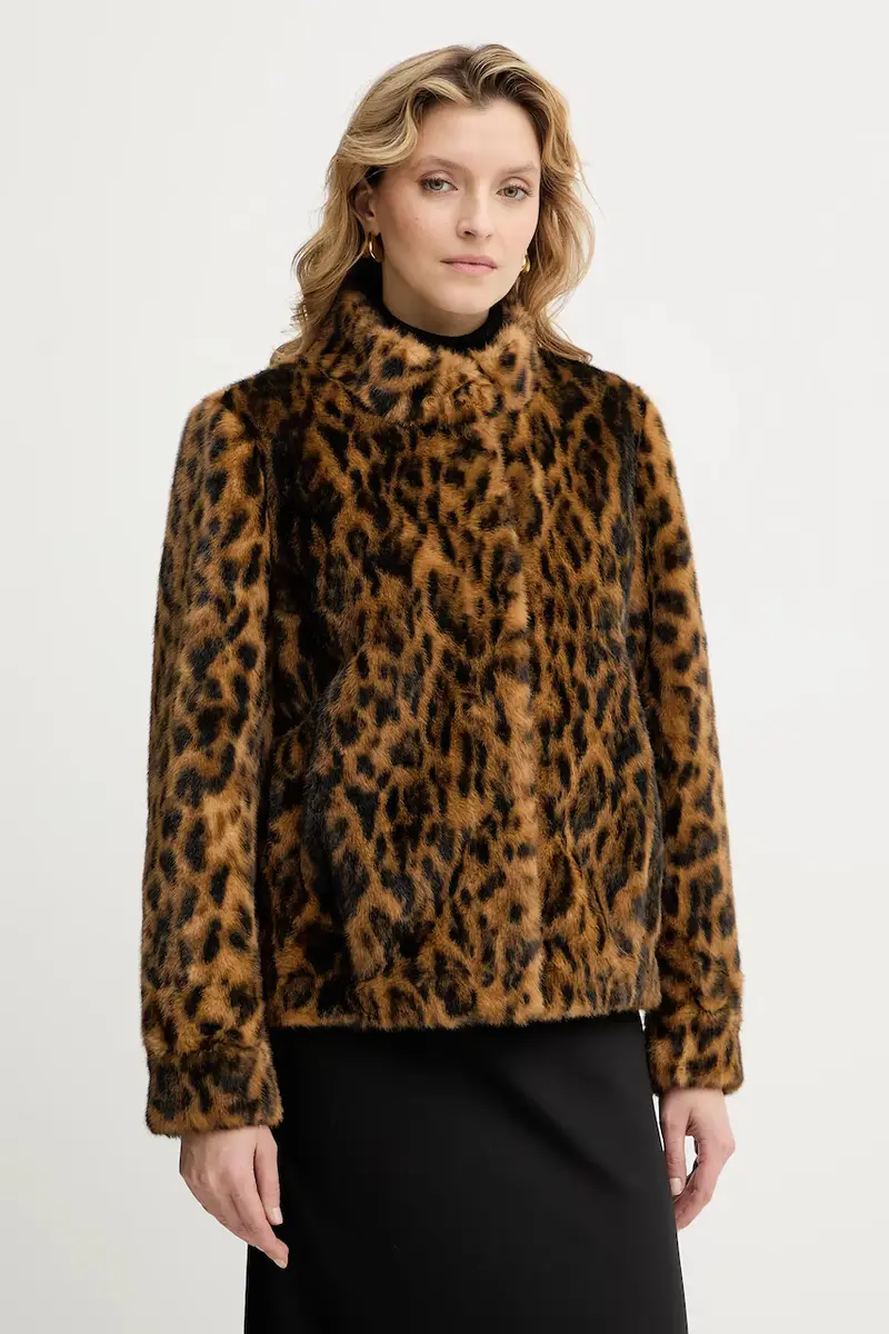 Guess Giacca LUNA in pelliccia sintetica leopardata