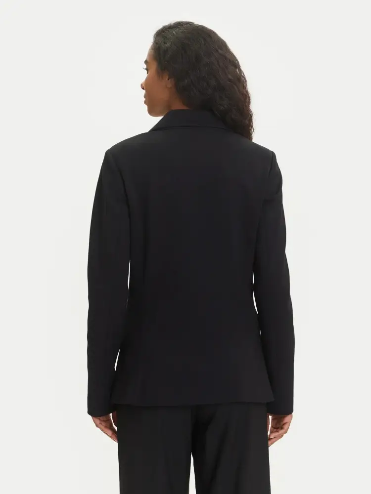 giacca nera donna doppio metto bottoni oro con logo miniatura 2