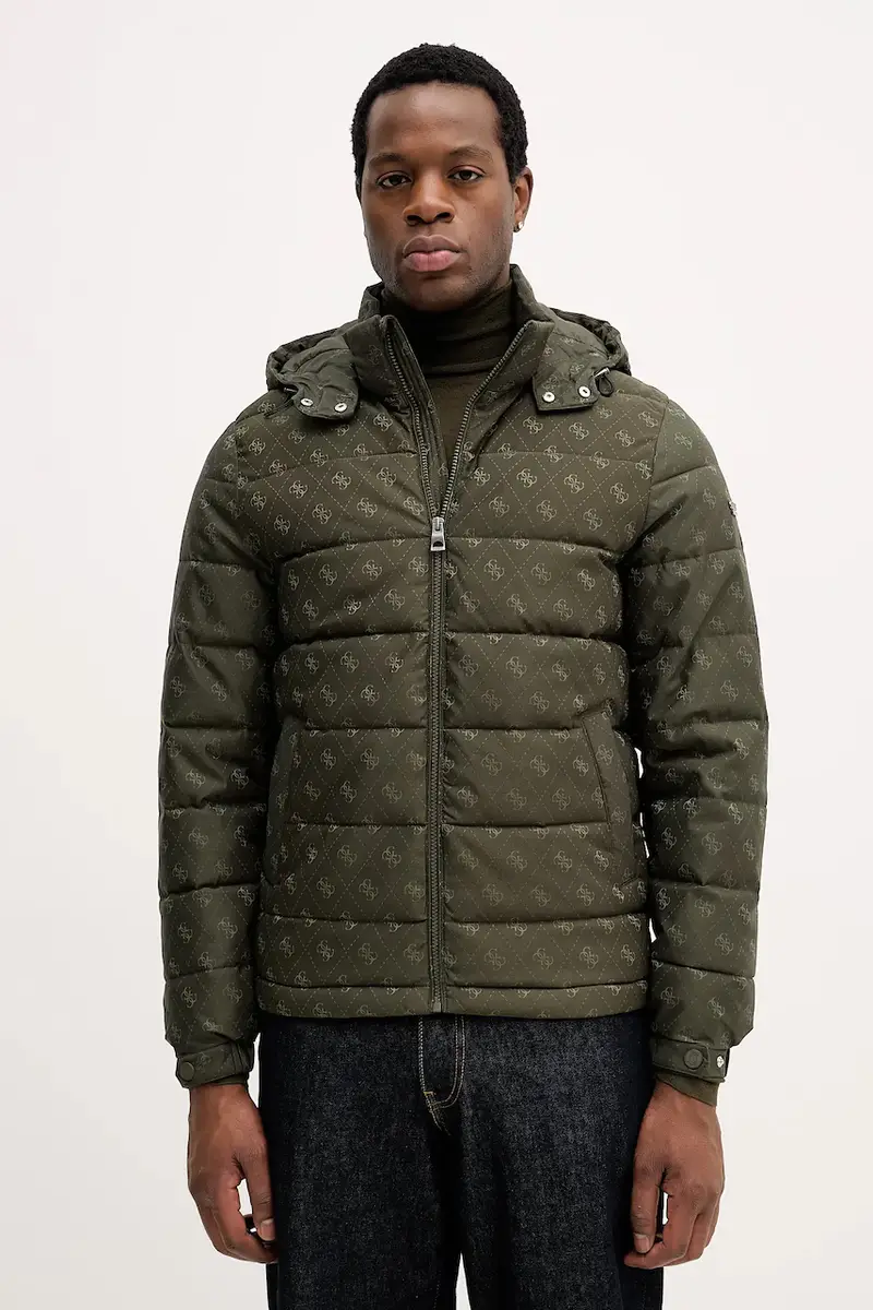 Guess Giacca verde in plastica per uomo