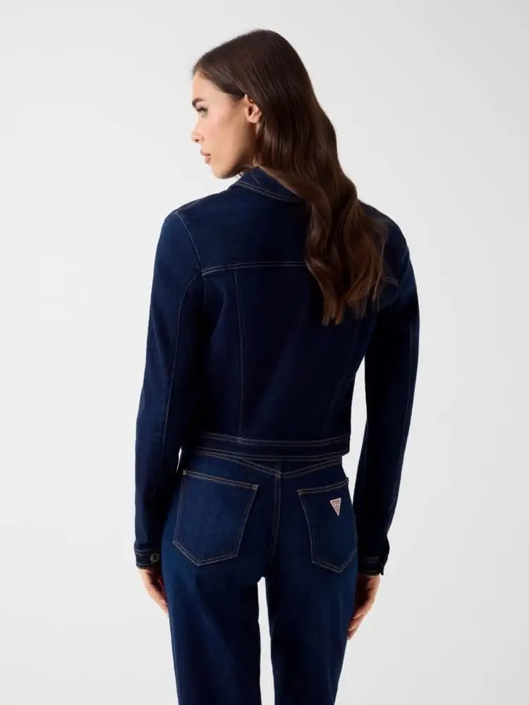 giubbotto in denim scuro donna miniatura 2