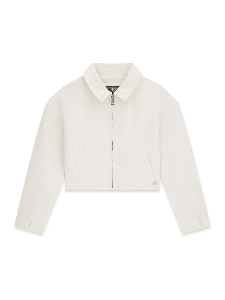 giubbotto junior bianco con collo camicia