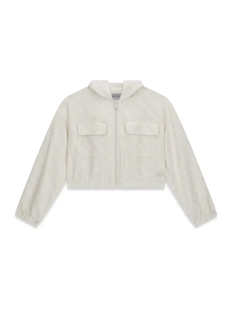 giubbotto kids/junior in nylon con logo all over