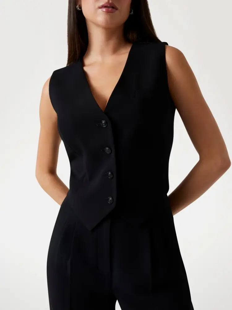 gliet nero donna bottoni con logo tono su tono miniatura 2