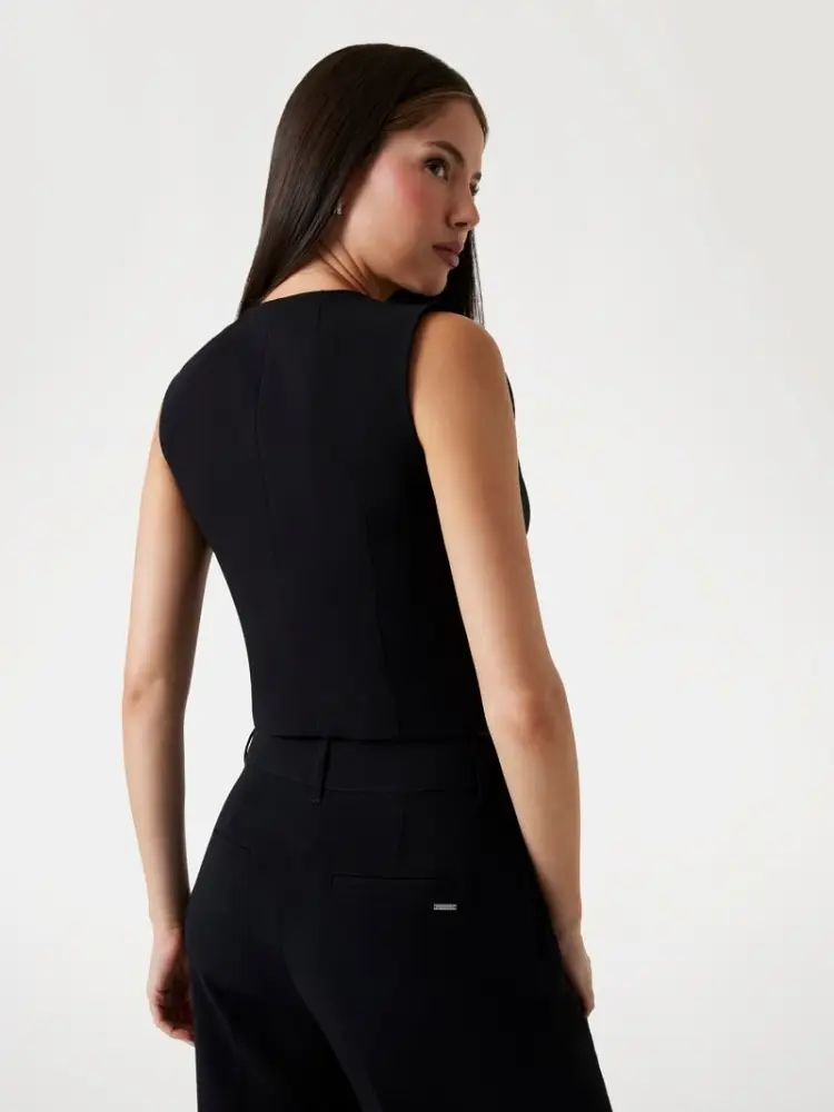 gliet nero donna bottoni con logo tono su tono miniatura 3