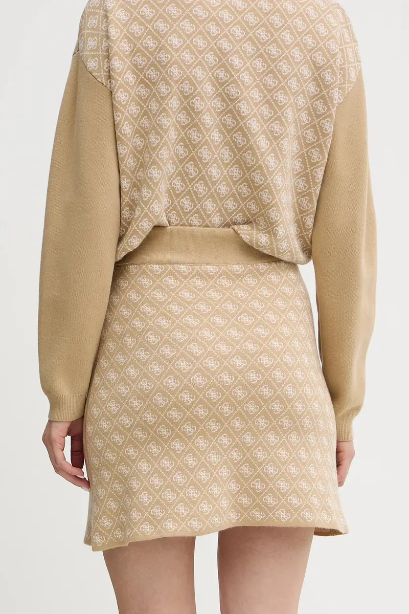 gonna con aggiunta di lana AUBREY colore beige W5BD81 Z3JD2 miniatura 3