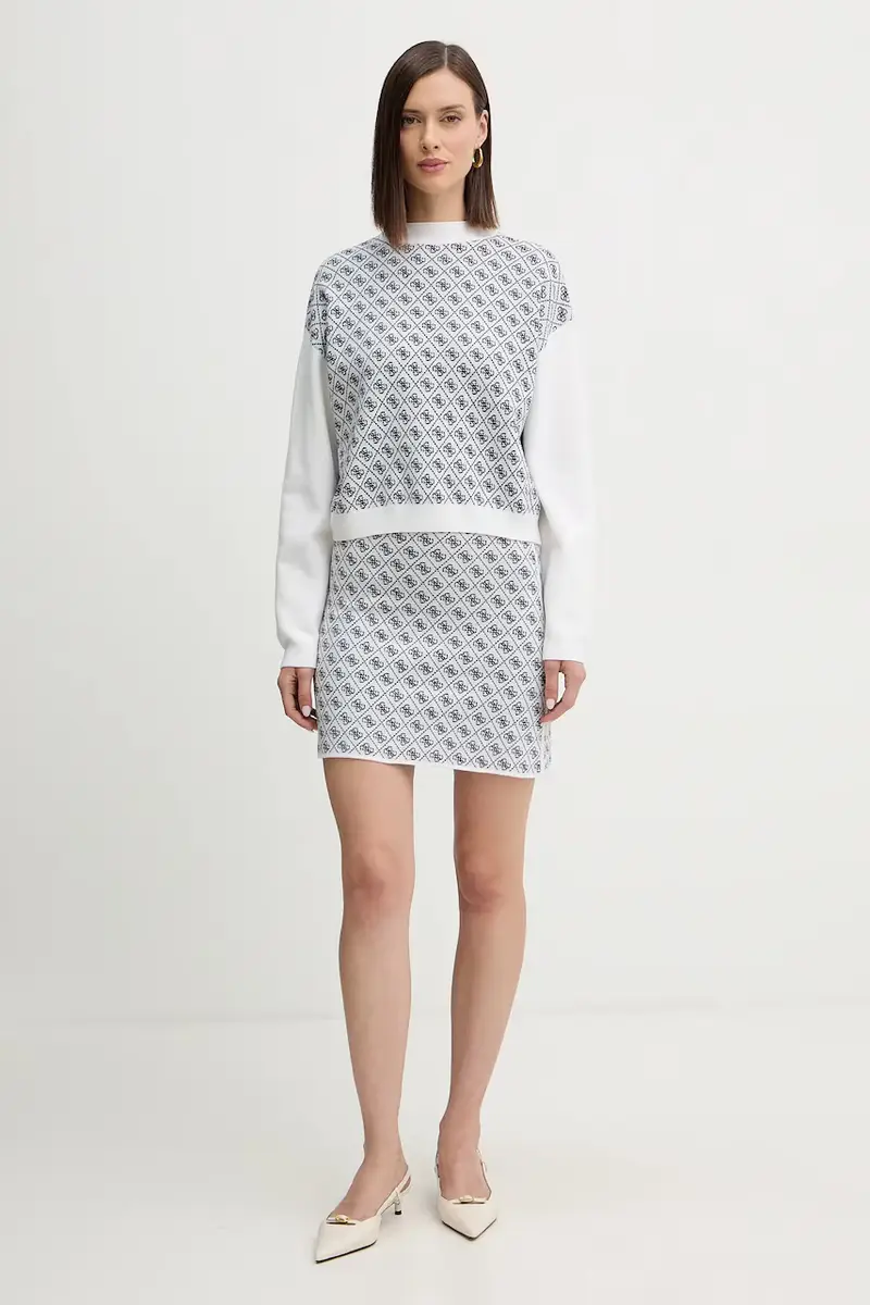 gonna con aggiunta di lana AUBREY colore beige W5BD81 Z3JD2 Bianco miniatura 2