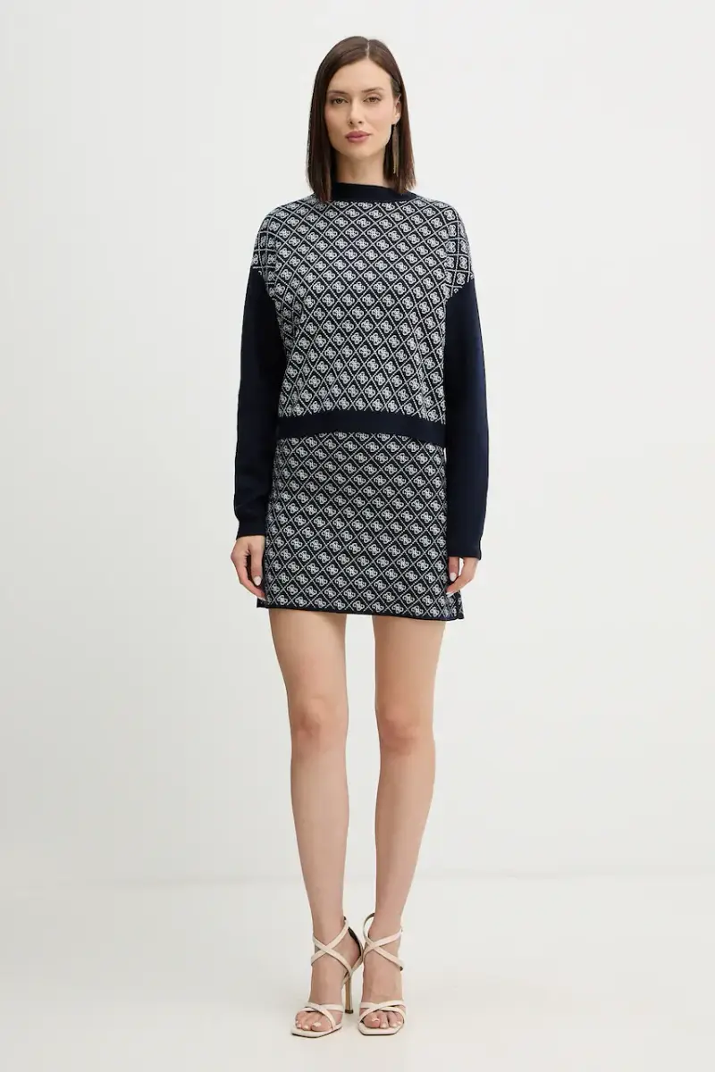 gonna con aggiunta di lana AUBREY colore blu navy W5BD81 Z3JD2 miniatura 2