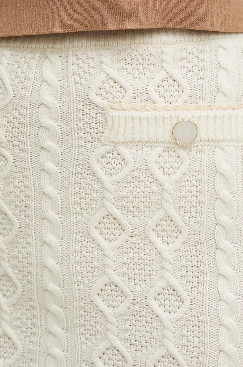 gonna con aggiunta di lana ISABELLE colore beige W4YD58 Z37L1 miniatura 4