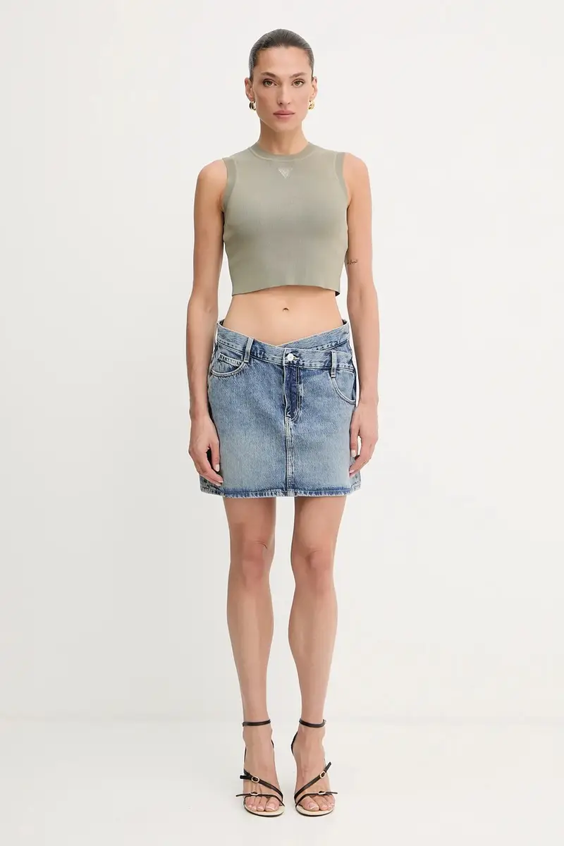 gonna di jeans GAIA colore blu navy W5YD1C D5QKB miniatura 2