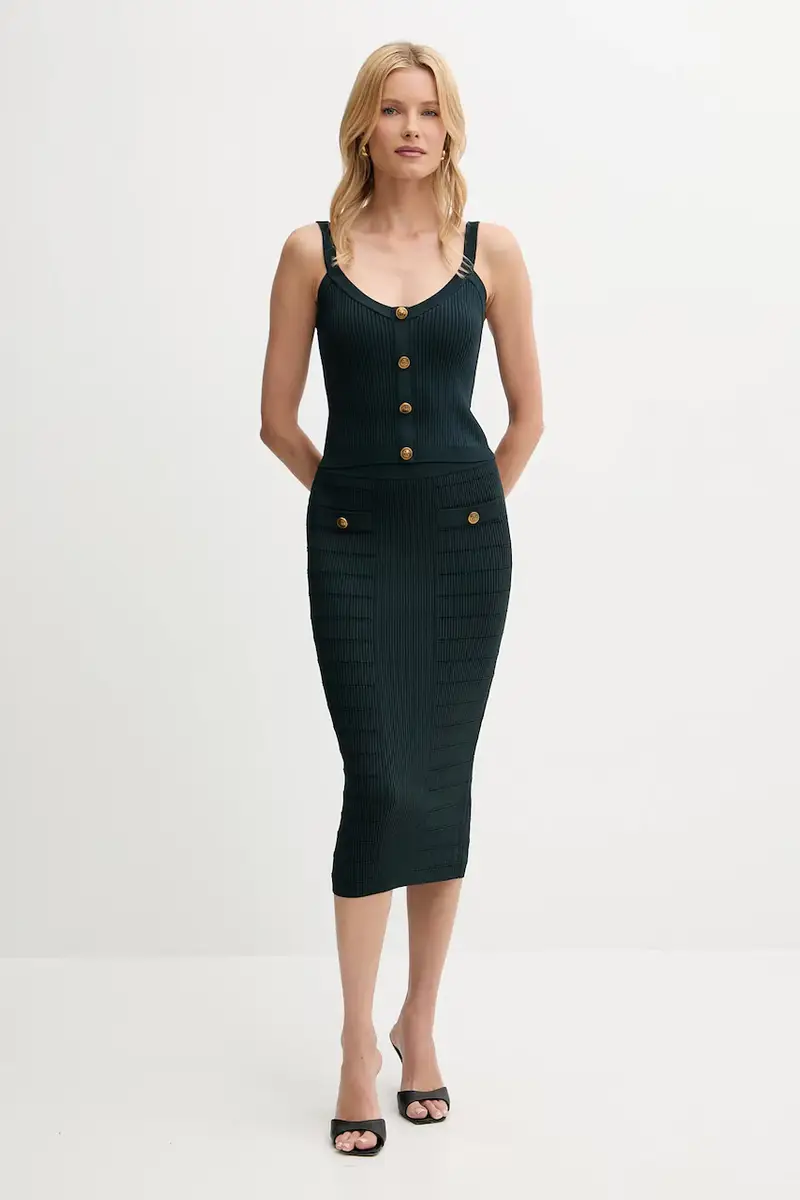 gonna EVANGELINE colore verde W5YD66 Z0130 miniatura 2