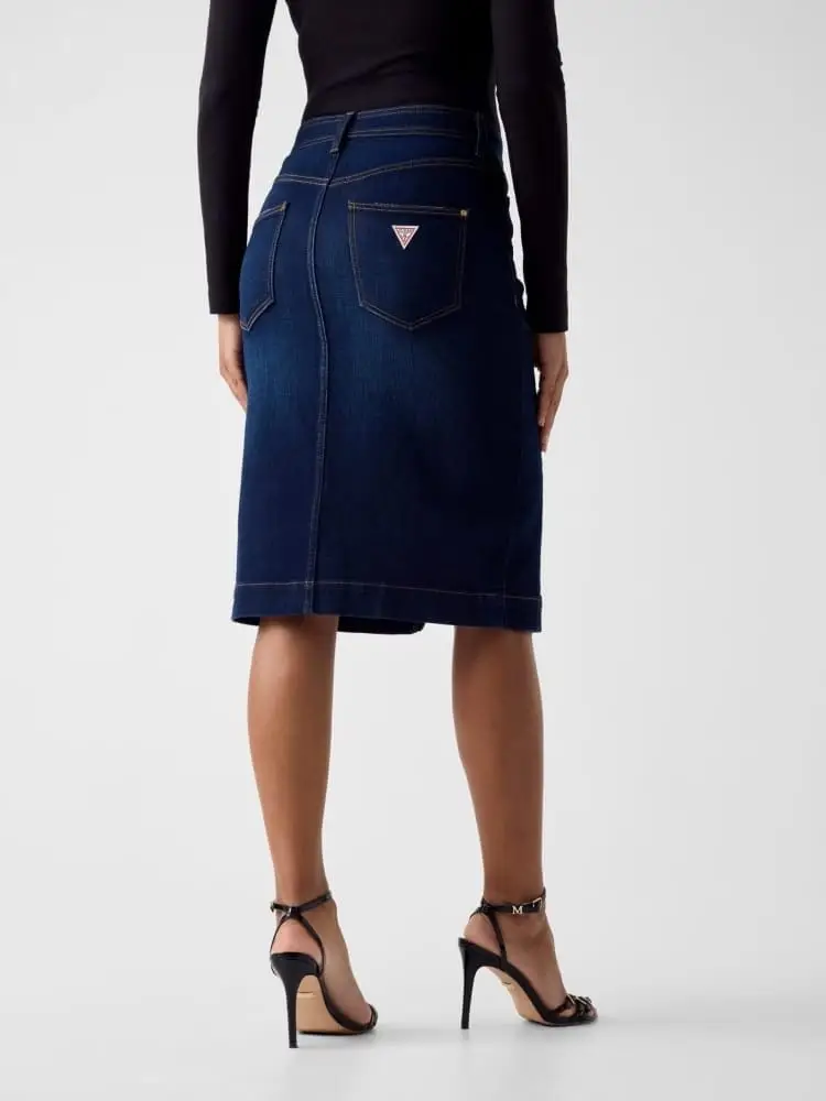 gonna in denim donna mini logo miniatura 2