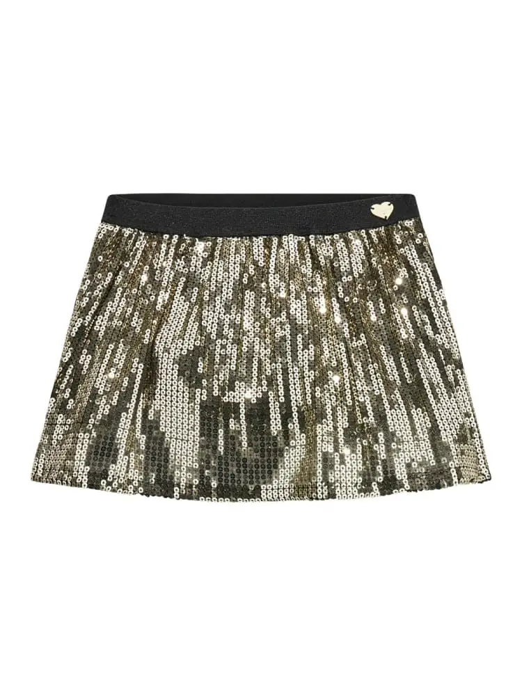 gonna infant/kids maculata con paillettes ed elastico in vita