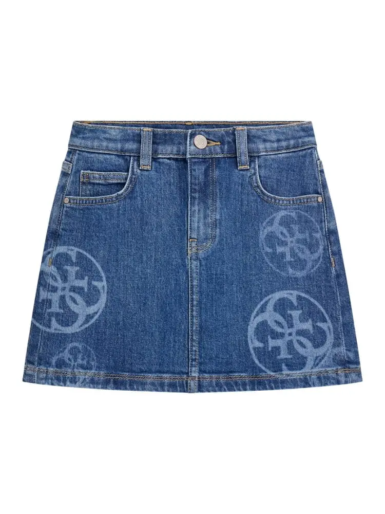 gonna junior denim con logo all over 4g