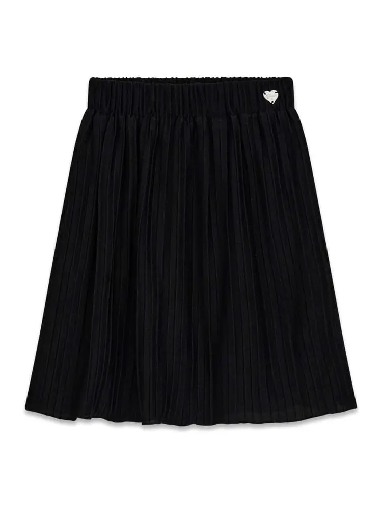 gonna kids/junior in plisse nero con logo charm