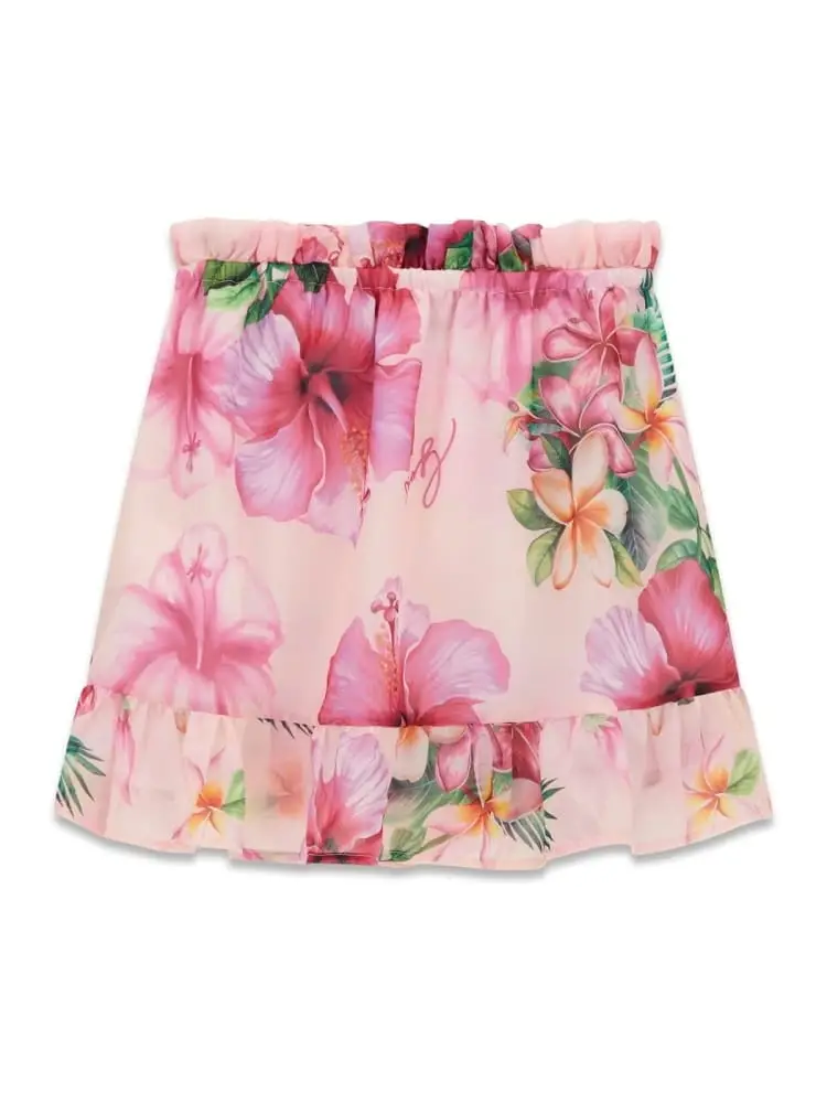 gonna kids/junior rosa con stampa floreale