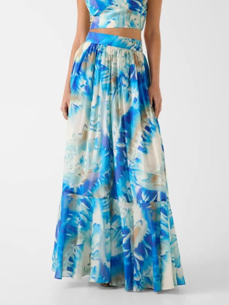 gonna lunga in lyocell stampa farfalle