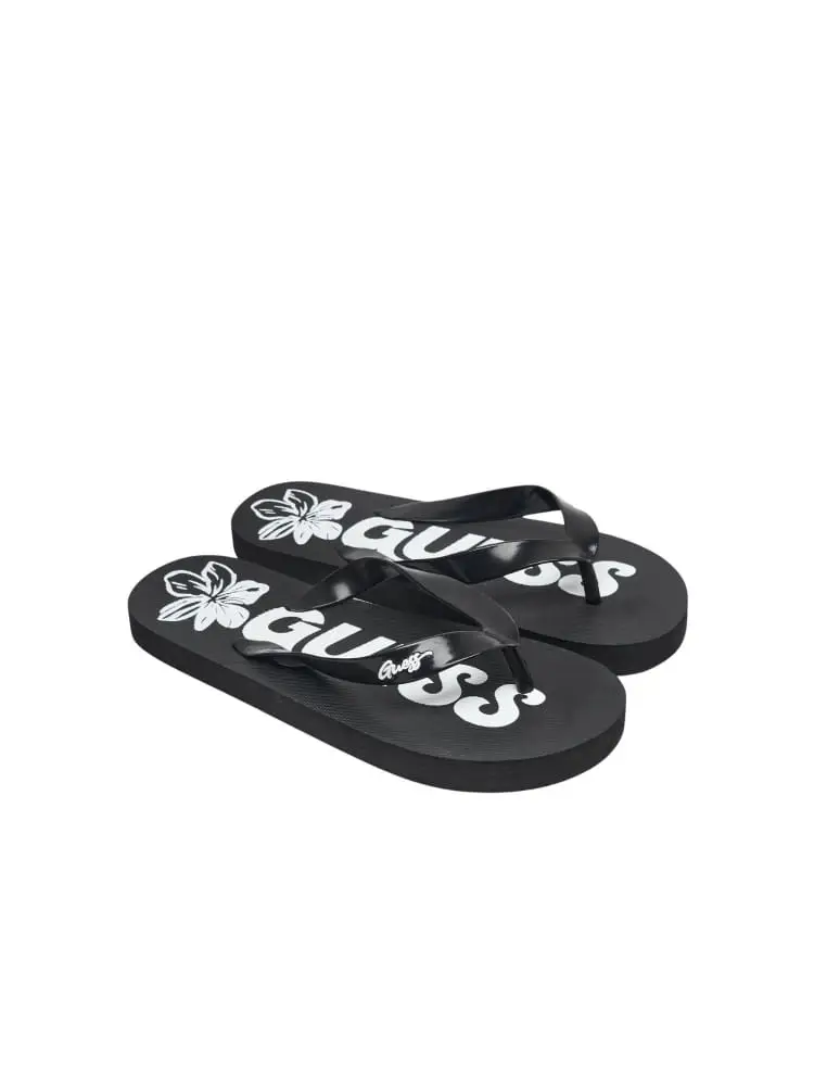 infradito kids nere con logo miniatura 2