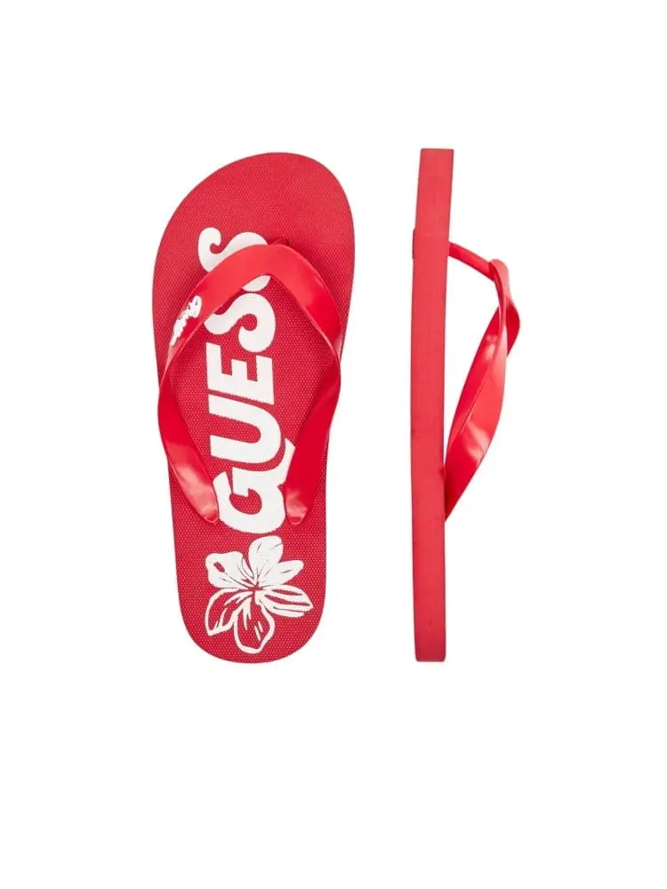 infradito kids rosse con logo miniatura 3