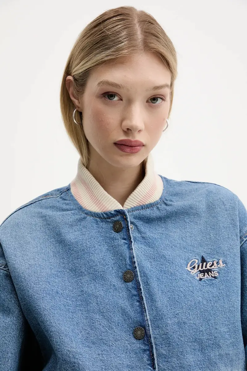 bomber in denim colore blu W5GN75 D5M4A miniatura 4