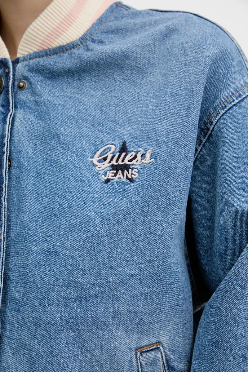 bomber in denim colore blu W5GN75 D5M4A miniatura 5