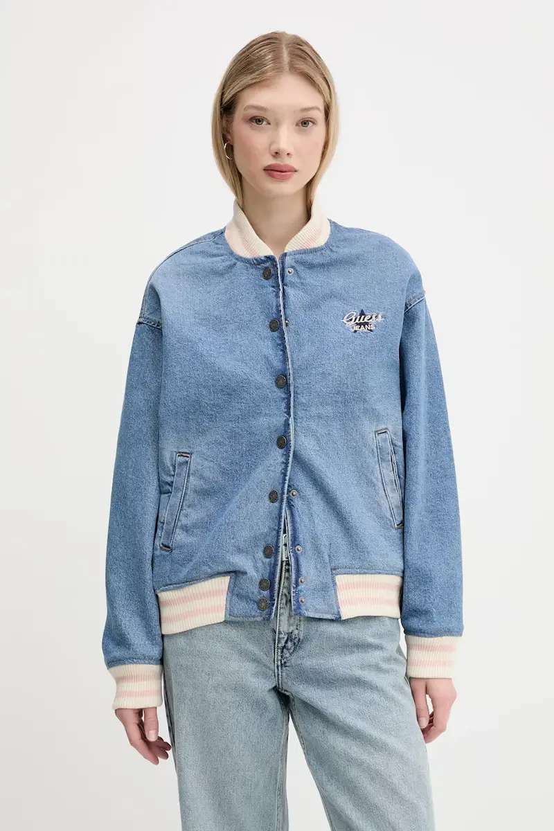 bomber in denim colore blu W5GN75 D5M4A