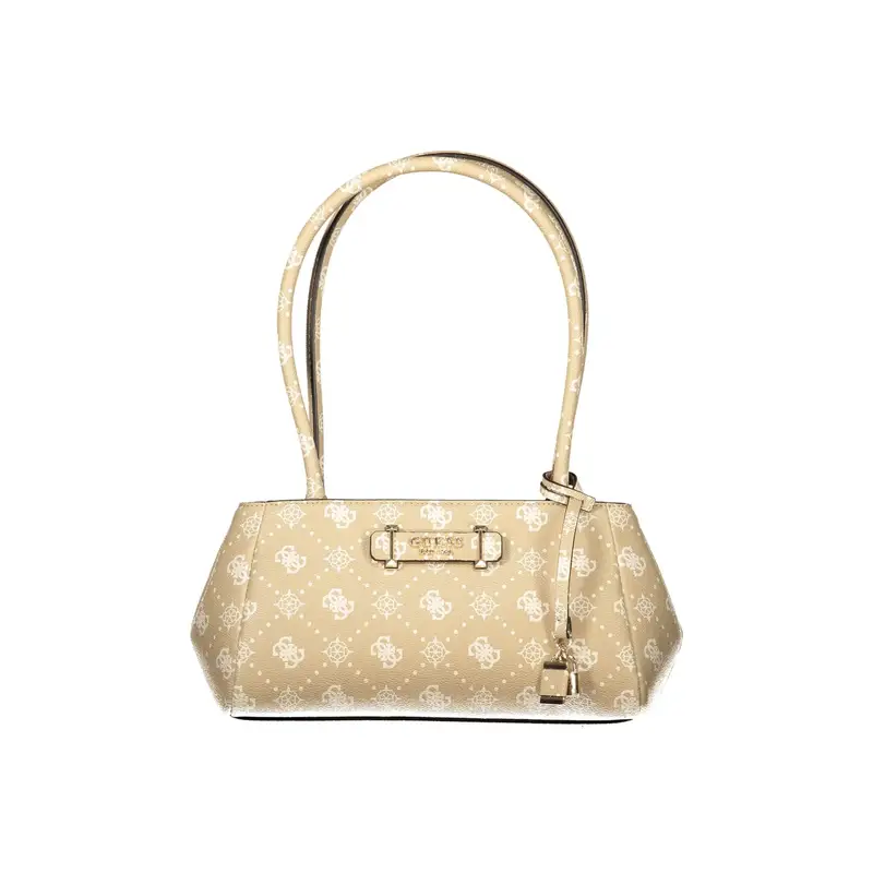 Borsa a Spalla Donna beige Stampa Logo