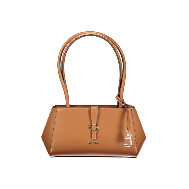 Borsa a Spalla Donna Marroni Logo Marrone