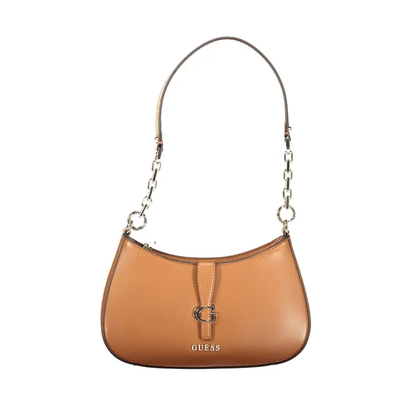 Borsa a Spalla Donna Marroni Logo Marrone