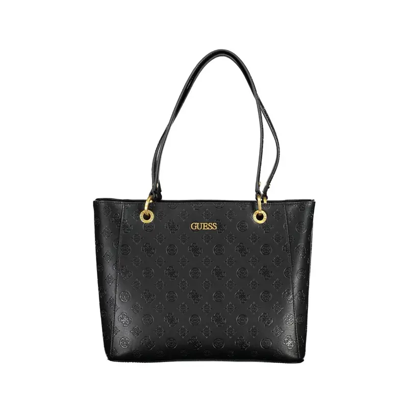 Borsa a Spalla Donna Nera Chiusura con Zip Nero