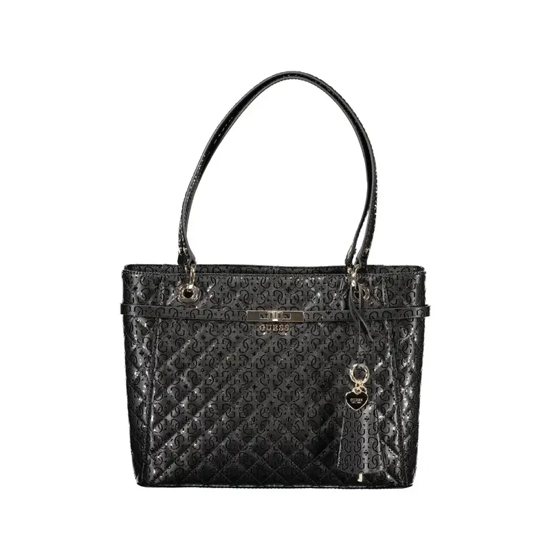 Borsa a Spalla Donna Nera Logo Nero