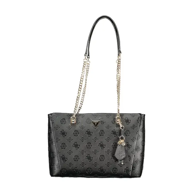 Borsa a Spalla Donna Nera Logo Nero