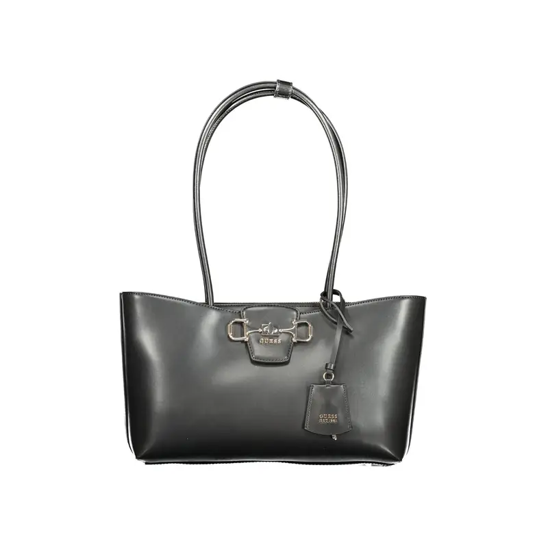 Borsa a Spalla Donna Nera Logo Nero