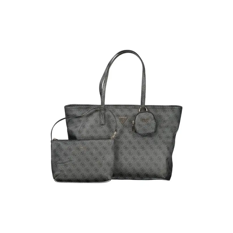 Borsa a Tracolla Donna Grigia Dettagli a Contrasto Grigio