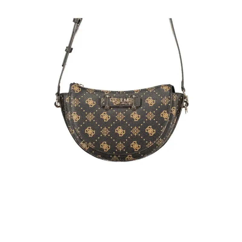 Borsa a Tracolla Donna Marroni Chiusura con Zip Logo Marrone