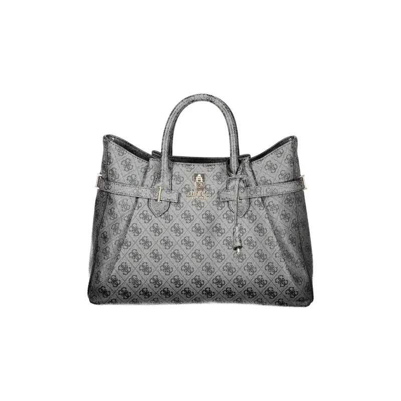 Borsa a Tracolla Donna Nera Stampa Logo Nero