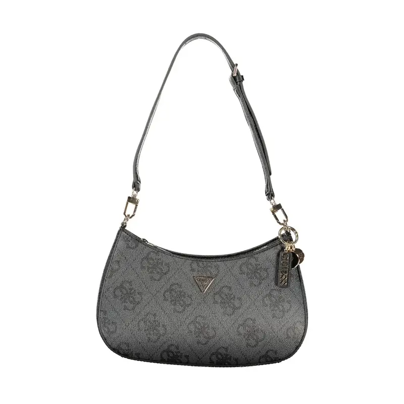 Borsa a Tracolla Donna Nera Stampa Logo Nero