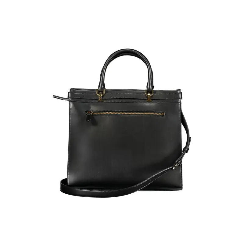 Borsa Donna a Mano Nera con Logo e Tracolla SESTRI LOGO Nero miniatura 2