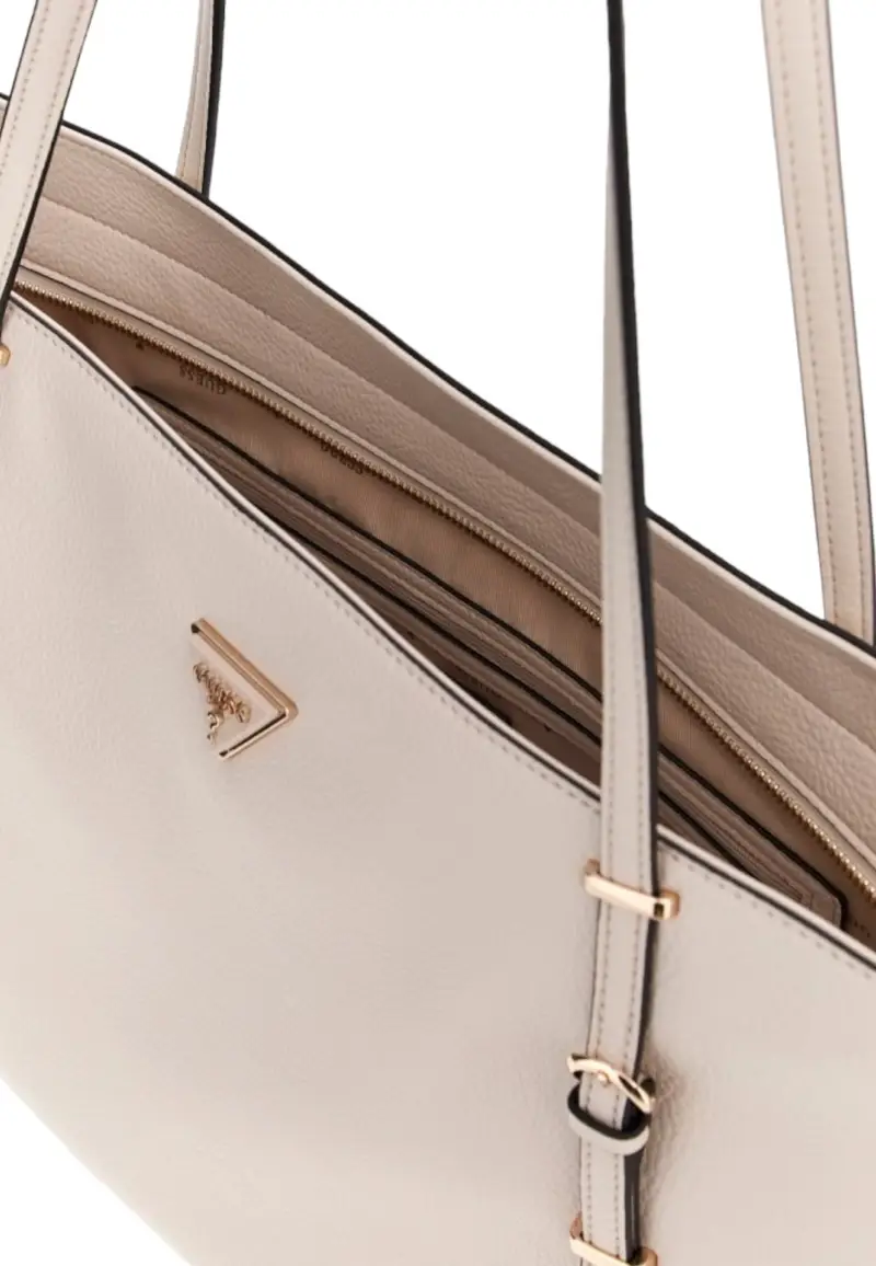 Borsa Donna a Spalla Beige Levia con Tasca Esterna miniatura 3