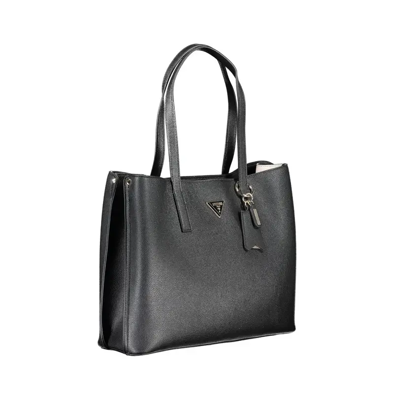 Borsa Donna Nera Meridian a Spalla con Tasche Esterne e Zip Nero miniatura 3