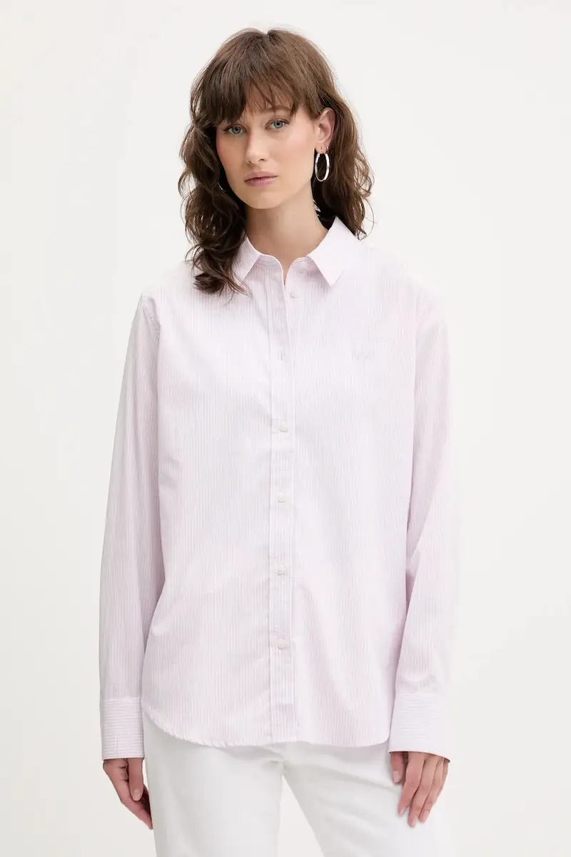 camicia in cotone colore rosa W5GH68 WH7Q1
