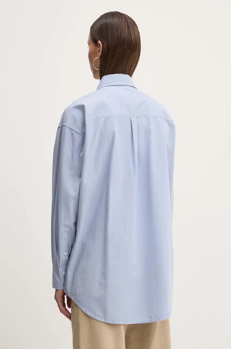 camicia in cotone donna colore blu W4YH22 WGCF1 miniatura 3