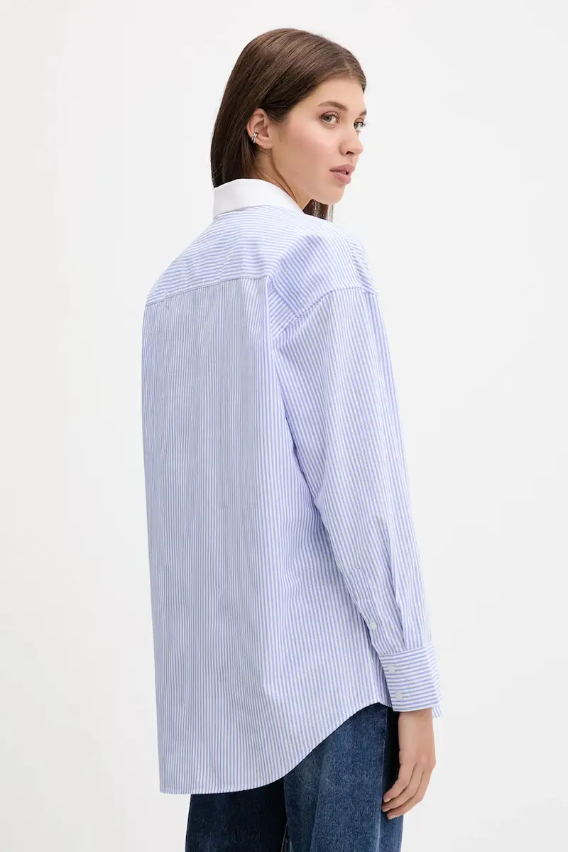 camicia in cotone donna colore blu W5RH94 WGZ11 miniatura 3