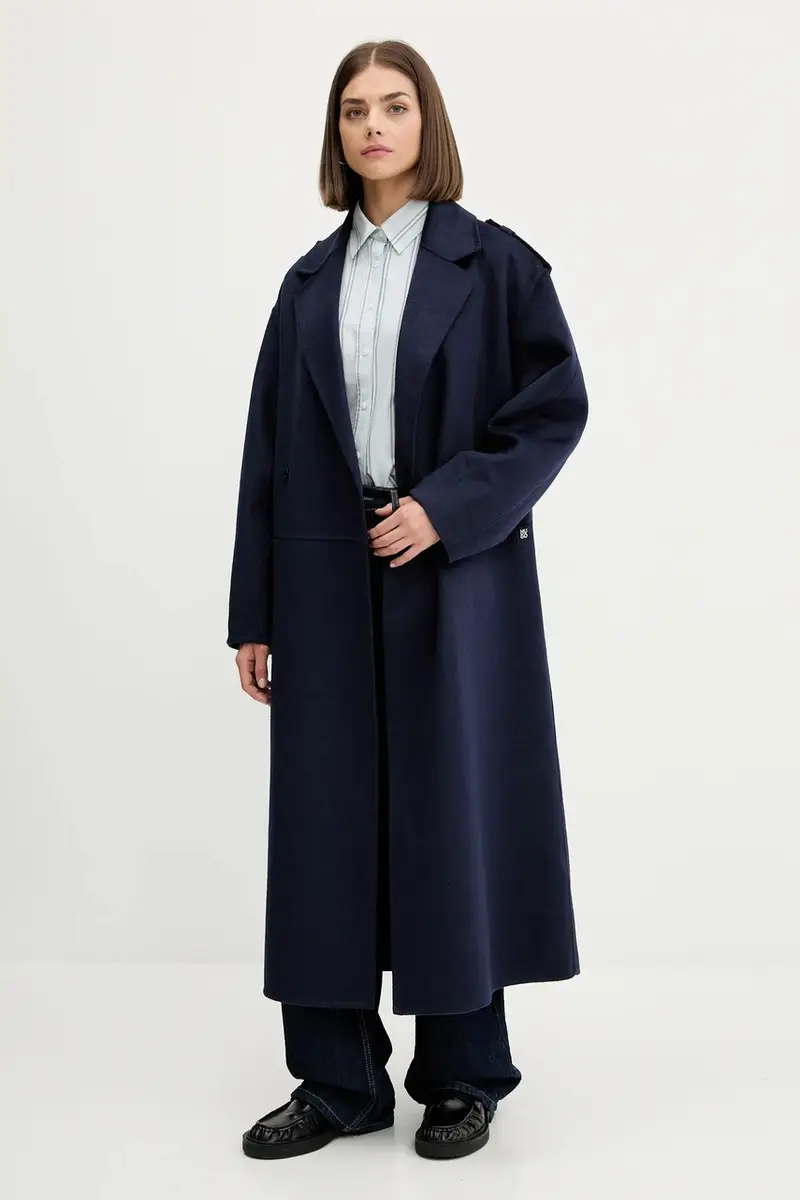 camicia in cotone donna colore blu W5YH98 WHFL1 miniatura 2