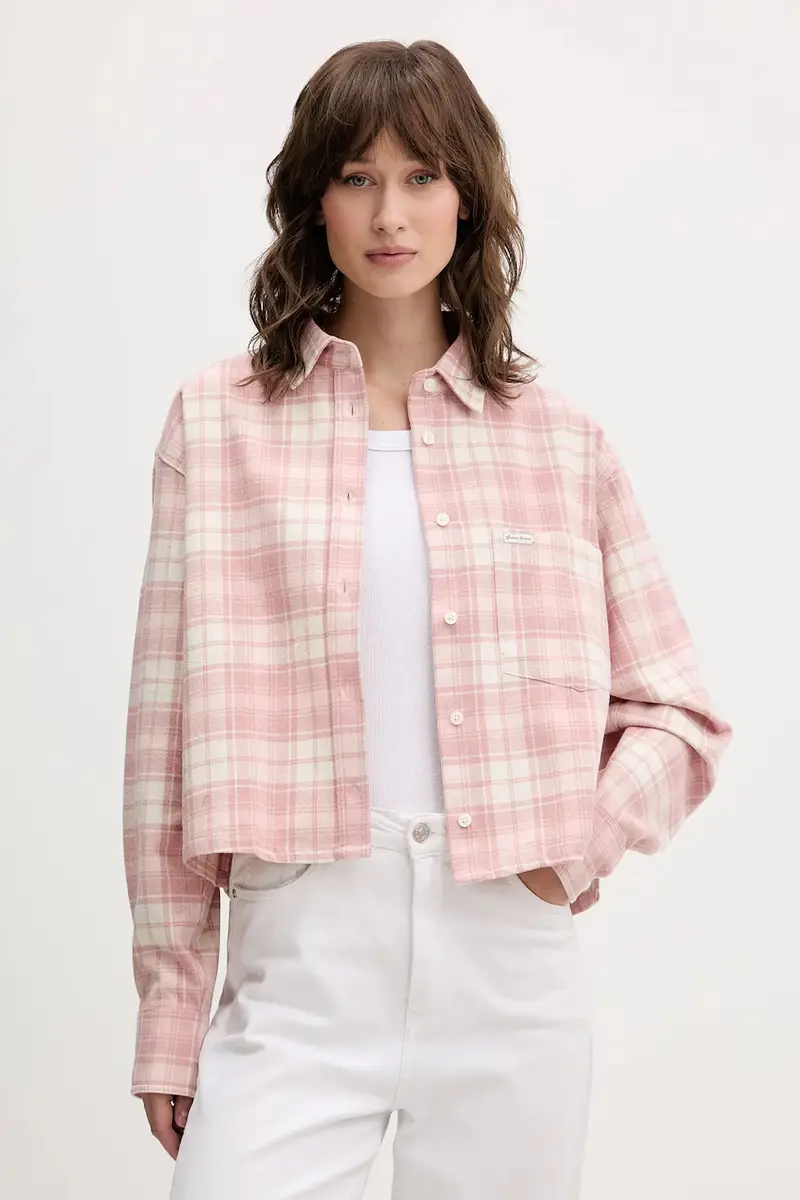 camicia in cotone donna colore rosa W5BH39 WGMH1 miniatura 4