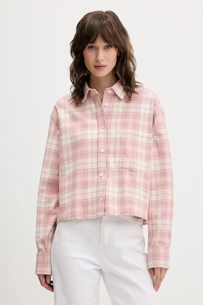 camicia in cotone donna colore rosa W5BH39 WGMH1