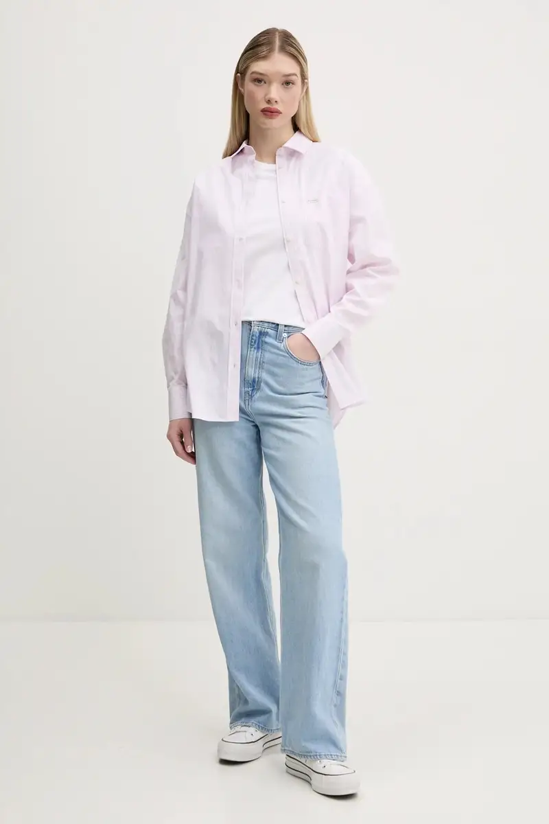 camicia in cotone donna colore rosa W5RH94 WGZ11 miniatura 2