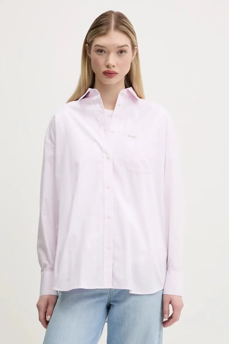 camicia in cotone donna colore rosa W5RH94 WGZ11