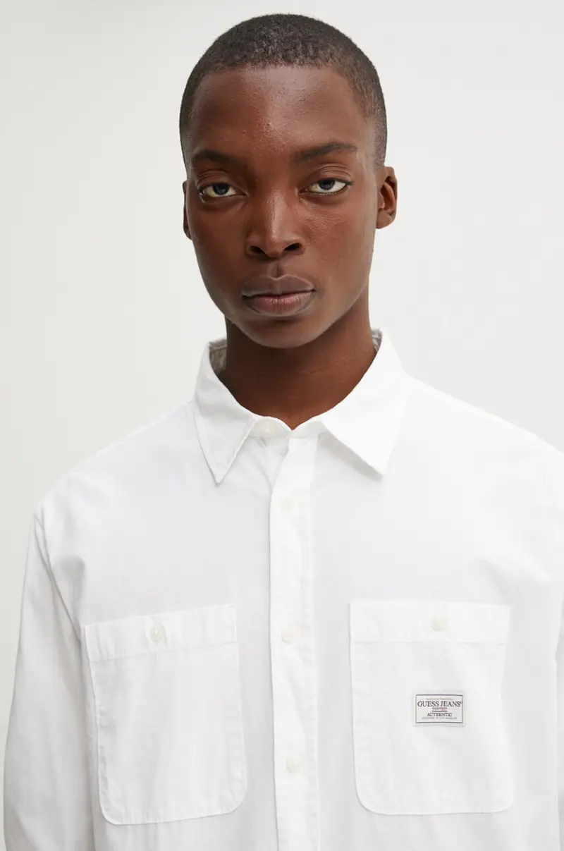 camicia in cotone uomo colore bianco M4YH37 WGCF1 miniatura 4