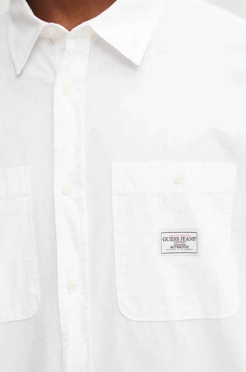 camicia in cotone uomo colore bianco M4YH37 WGCF1 miniatura 5