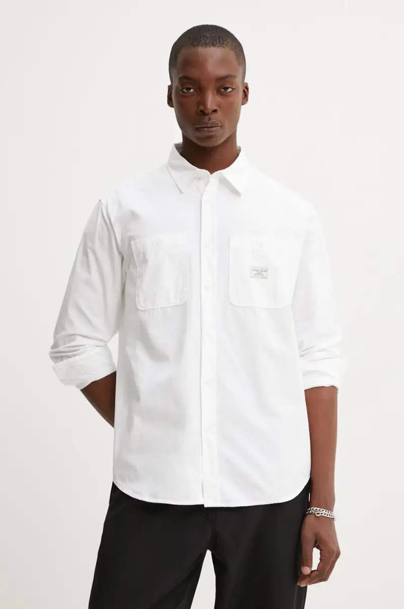 camicia in cotone uomo colore bianco M4YH37 WGCF1